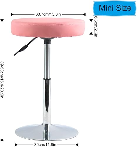 Miniatura 3 de FURWOO Pink Short Shop - Taburete giratorio de altura ajustable para oficina, spa, salón, manicura y estaciones de tatuaje, pequeño