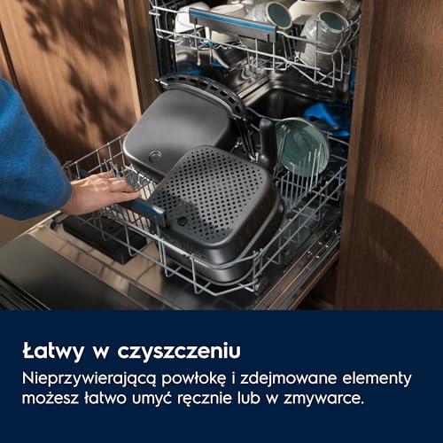 Electrolux Frytkownica Beztłuszczowa Air Fryer Seria 600 EAF3B, Grilluj lub piecz, Kompaktowa konstrukcja, Powierzchnia nieprzywierająca, Możliwość mycia w zmywarce, Timer 0–99min, 3,3L, 1350W, Czarny