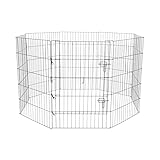 EveryYay Stretch Your Legs Modular Black Exercise Pen for Dogs 36" H