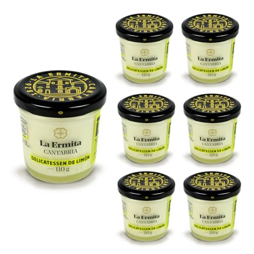 LA ERMITA Delicatessen de Limón, Postre Lácteo Cremoso con Yogur y Queso Blanco, Sabor Suave con Toque Cítrico, Sin Gluten, 110 g (Pack 6 unidades)