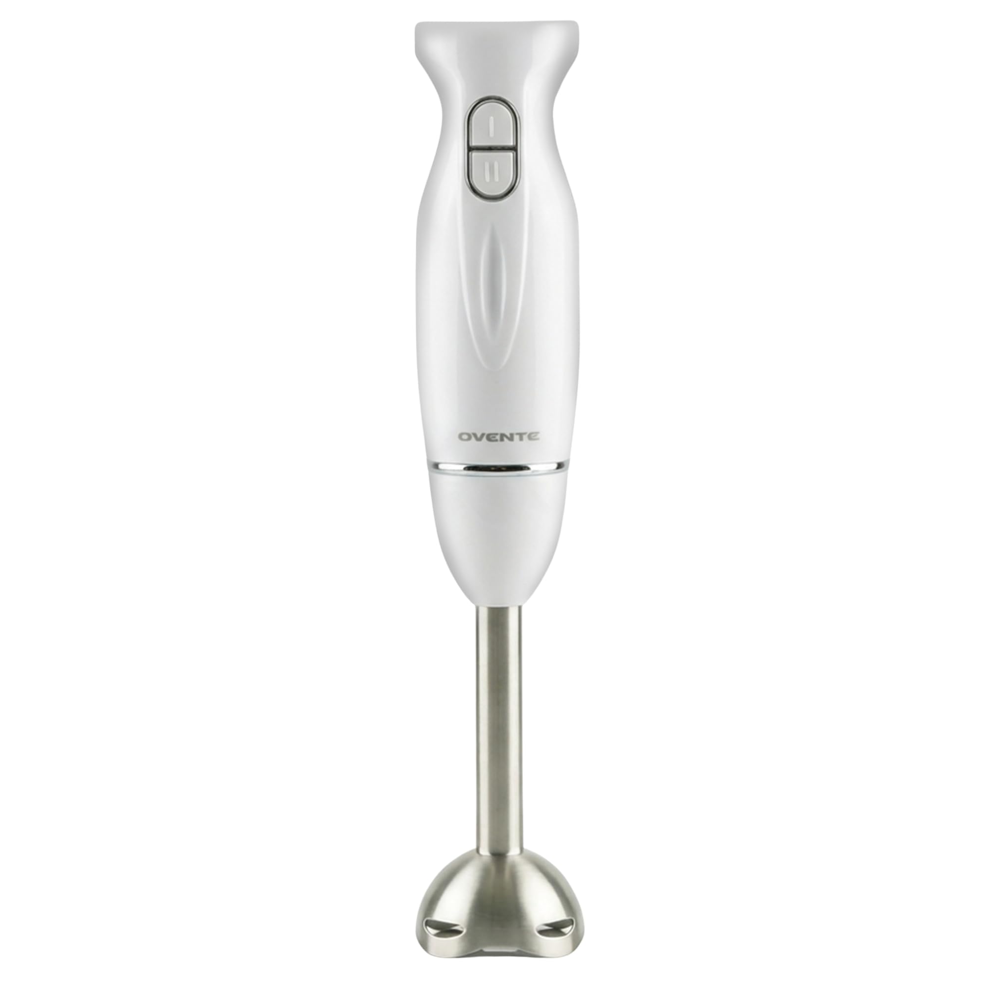 OVENTE Electric Immersion Hand Blender 300 Watt 2 Mixing Speed with Stainless Steel Blades, Powerful Portable Easy Control Grip Stick Mixer Perfect for Smoothies, Puree Baby Food & Soup, White HS560W
