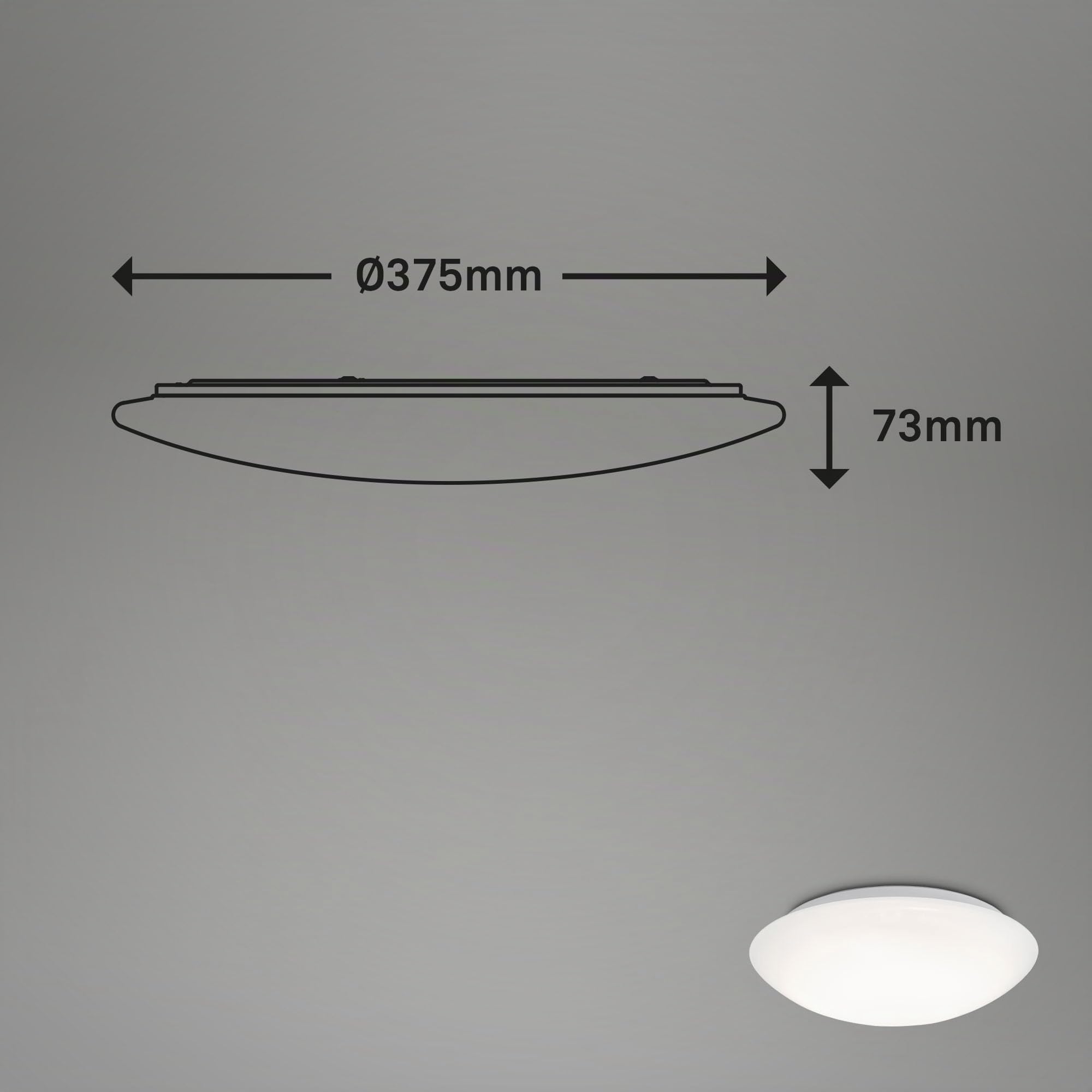 BRILONER - LED Deckenlampe Bad mit Bewegungsmelder, Dämmerungssensor, neutralweiße Lichtfarbe, LED Deckenleuchte, Lampe, Badlampe, Badezimmerlampe, Küchenlampe, Feuchtraumleuchte, 38x7 cm, Weiß