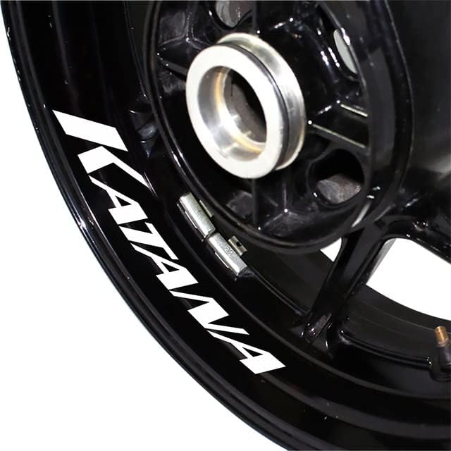 Motorcycle Reflective Rim Wheel Decal Kit,Waterproof Tire Rim Stickers Decoration for SUZUKI KATANA katana (Silver)