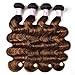 Beauty Forever Ombre Highlight Brazilian Body Wave Virgin Hair 3 Bundles 12 14 16 Inch,Ombre Blonde Remy Human Hair Wavy Weaves Hair Extentions Color FB30