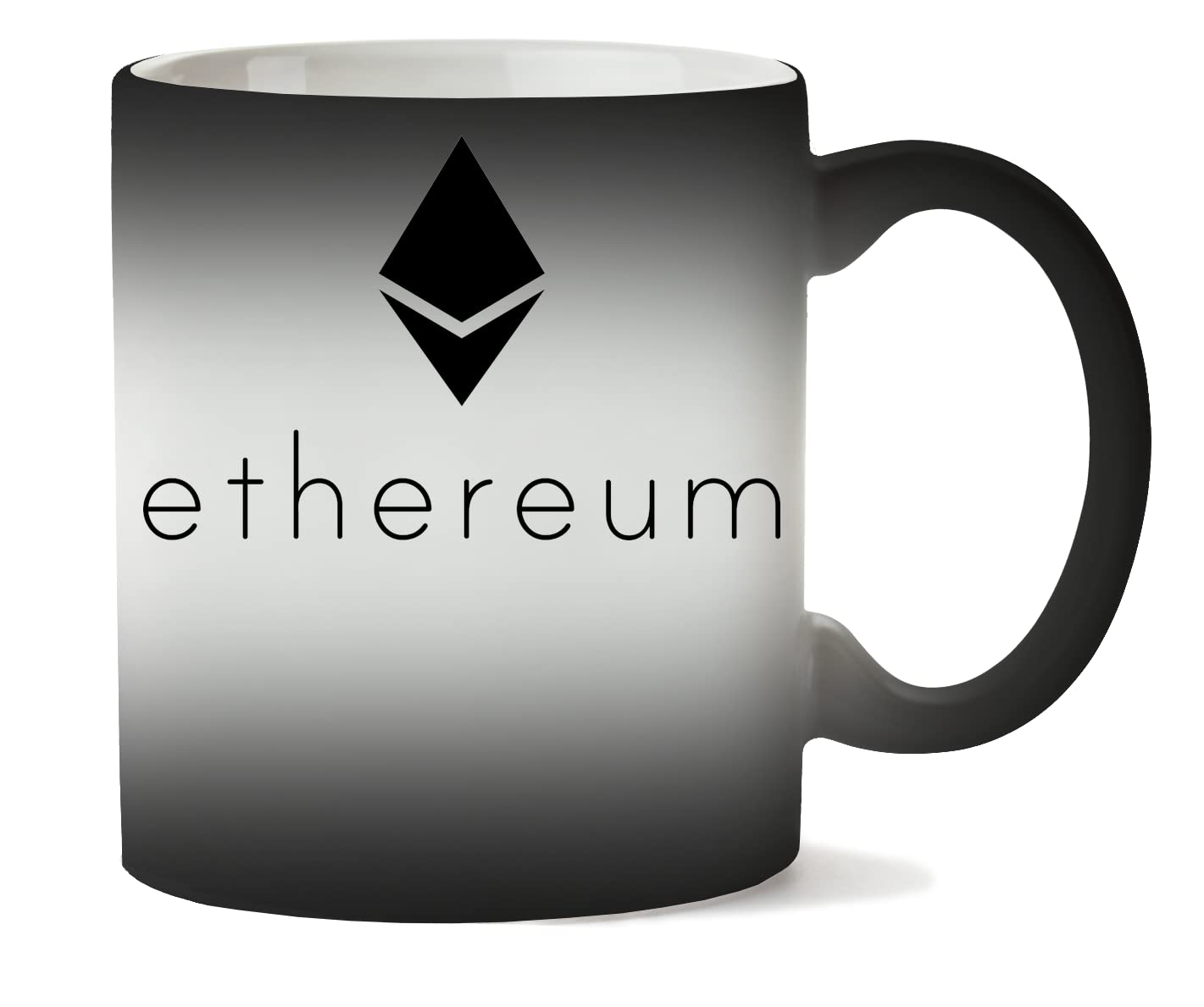 Hazy TreesEthereum Logo Black Magic Heat Sensitive Mug Tea Cup Gift for Hot Drink Chocolate