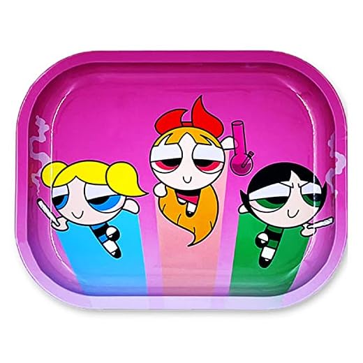 Pink Rolling Tray Girly - Cute Rolling Trays Premium Metal Small Tray with Design - Unique Gifts for Women Girls Mom, Travel Accessories, 7'' X 5.5'' (Small, TPG-S)