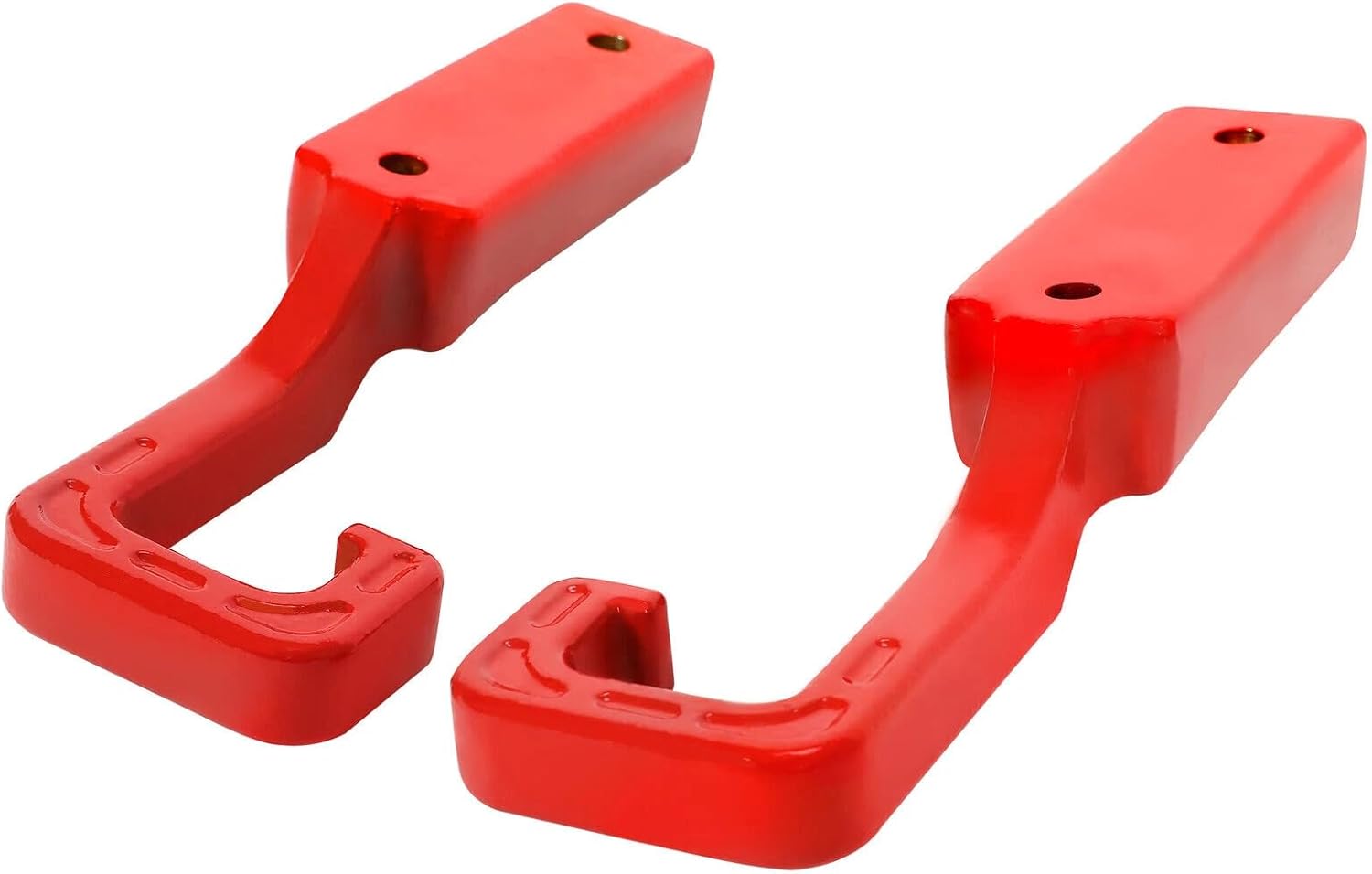 Red Tow Hooks for Grand Cherokee (2015-2022) - Heavy-Duty Front Recovery Points, Bolt-On Installation, Powder-Coated Steel (Pair)