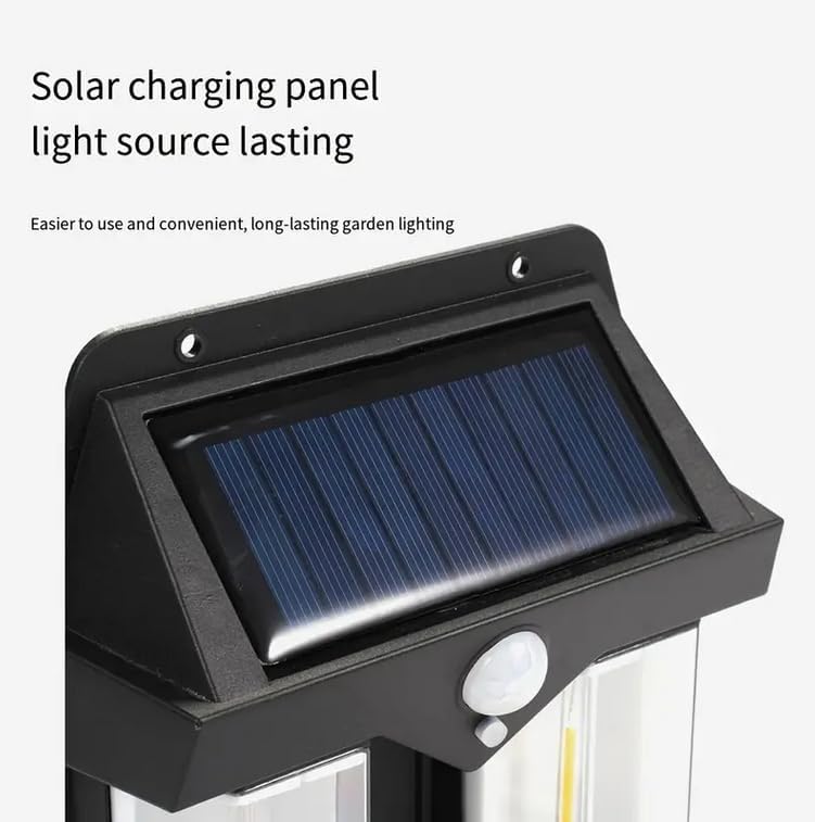 Image of Solar Wall Lights Outdoor | Motion Sensor Waterproof LED 3 Modes Sconce Solar Lamp | Auto-Charging Exterior Security Light for Porch, Patio, Garden, Balcony & Pathway (2)