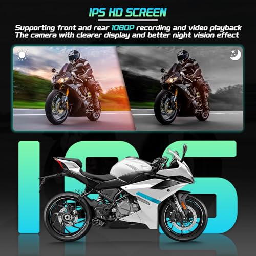 Image of Motorcycle Carplay Support Wireless CarPlay & Android Auto, 6.25'' Waterproof Touchscreen, Motorcycle Dash Cam Front and Rear with TPMS, GPS, WiFi, Loop Recording (Basic - Without BSD Function)