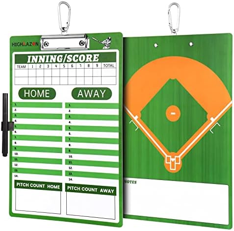 HIGHRAZON Dry Erase Baseball Coaches Clipboard, Baseball Coach Lineup Board, Softball Coaches Whiteboard with Marker