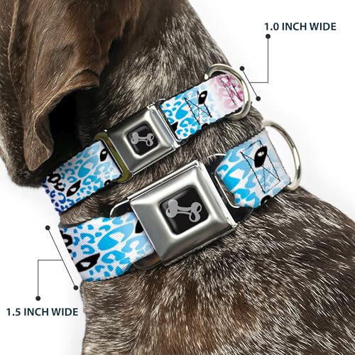 Collier de chien léopard blanc Buckle Down en os large réglable - 3