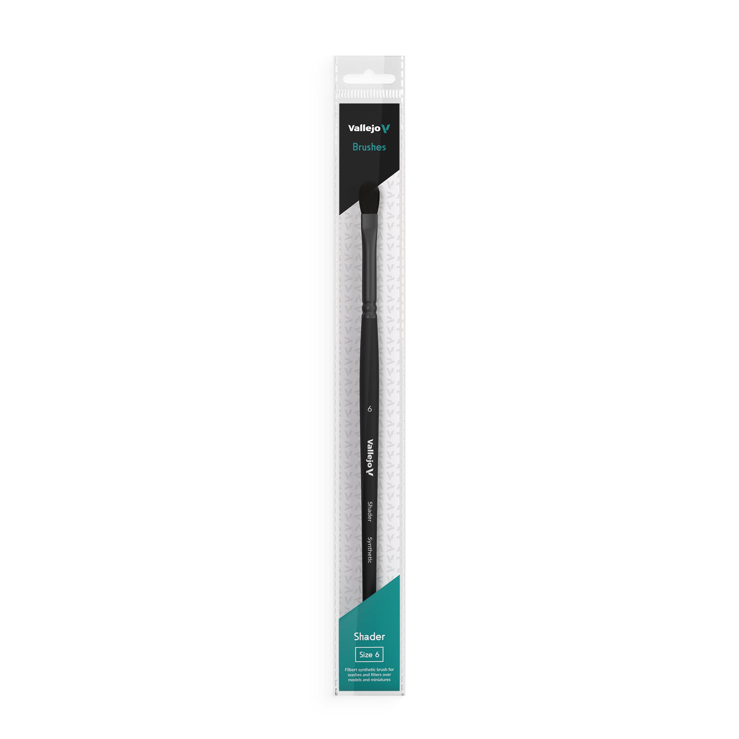 Vallejo Shader B06006 Filbert Flat Synthetic Brush No. 6