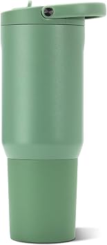 HydroJug Sport - Stainless Steel Tumbler with Straw, Vacuum Insulated, 20oz Leakproof Water Bottle, Ergonomic Design, Reusable, Dishwasher Safe, Rubber Base, Durable for Gym or Outdoors, Sage