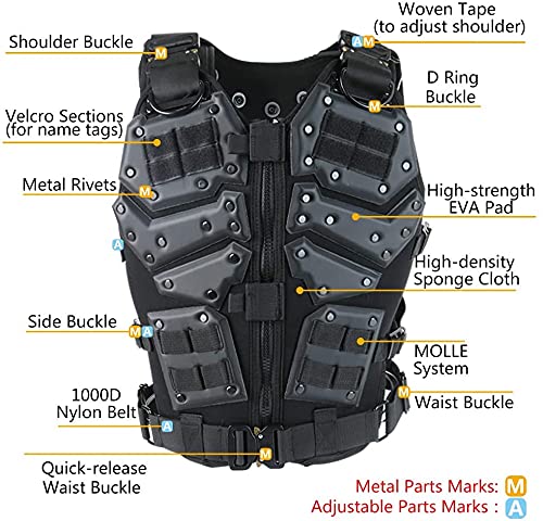 image for NC Airsoft Paintball Adjustable Tactical Vest, CS Field Outdoor Combat