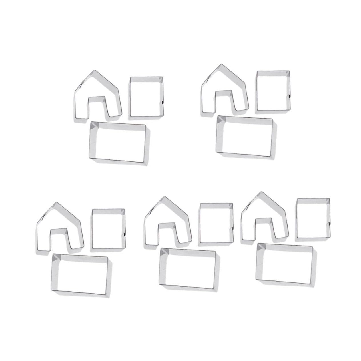 Hohopeti Lot de 15 Sets de Sets de Emporte-pièces Maison Pain D'épice en Acier Inoxydable pour Noël Créatifs pour Découpe Sandwichs et Décoration de Gâteaux Fêtes de Noël