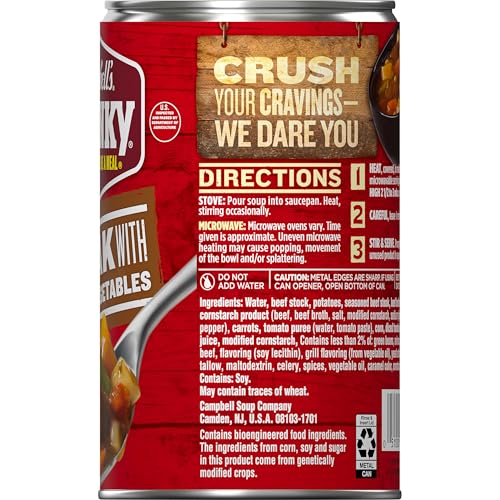 Image of Campbell's Chunky Soup, Steak With Hearty Vegetables Soup, 18.8 Oz Can (Pack of 2)
