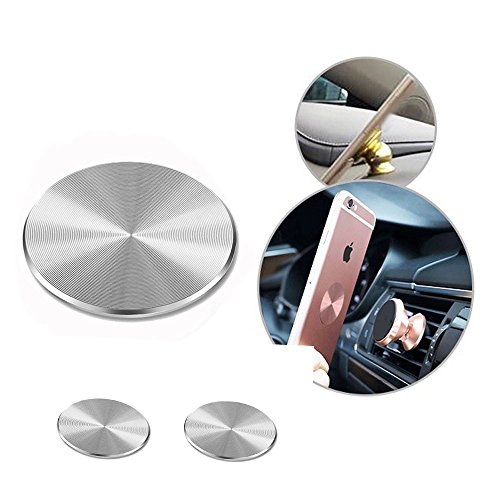 ZZoo Adhesive Metal Plate Mounting Kits Stickers Discs Magnetic Patch Compatible with Air Vent Magnetic Car/Vehicle Mount Holder Especially for iPhone 6S 7 7plus (2pack-Jet Black)