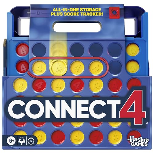 Official Hasbro Games Connect 4 Game (2025 Edition) | All-in-1 Storage, Carrying Case, Score Tracker...