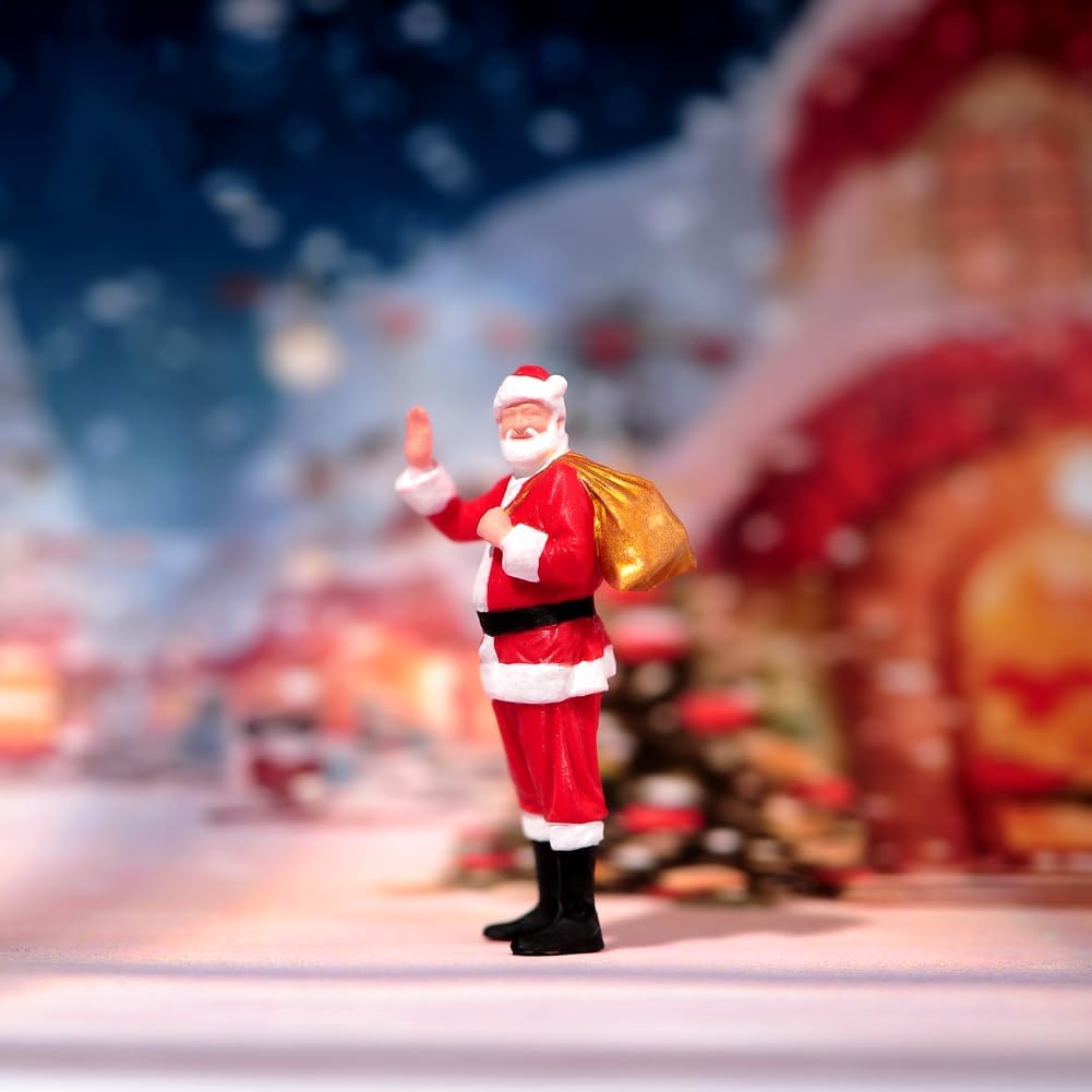 1/24 Scale Xmas Scene Props Figure Santa Claus Golden Bag Greeting Posture Miniature Action Figure Model