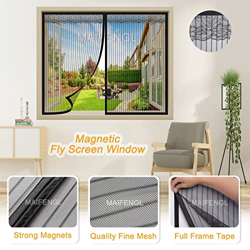 image for MAIFENGL Magnetic Window Screen, Heavy Duty Mesh Curtain with Full Fra