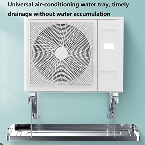 Universal-AC-Kondensat-Tropfwannen-Set, Edelstahl-Ablaufwanne mit Ablaufschlauch für geteilte Klimaanlagen und Wärmepumpensysteme