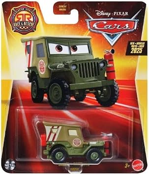 Mattel Cars Radiator Springs Race and Rescue 2025 155 Scale Diecast Vehicles Sarge