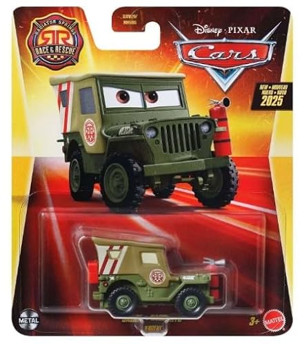 Mattel Cars Radiator Springs Race and Rescue 2025 1:55 Scale Diecast Vehicles (Sarge)