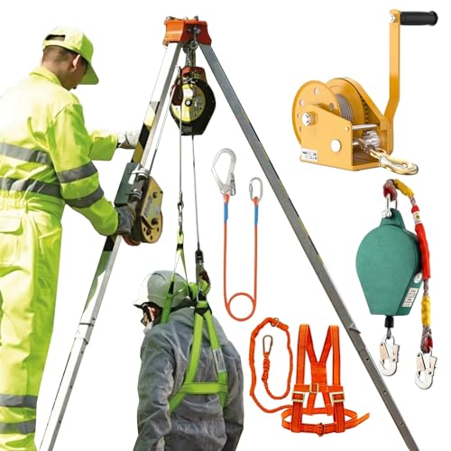 Système de sauvetage sur trépied robuste pour espaces confinés, capacité de 544 à 1180 kg, équipement de sauvetage, kit de levage de sécurité, trépied de sauvetage d'urgence, matériel de sauvetage