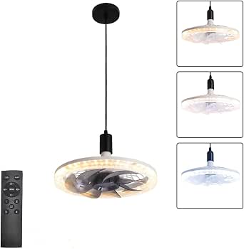 17.8" Ceiling Fan With Light & Remote - Screws Into E26 Socket, Dimmable LED, 6 Speeds, Quiet