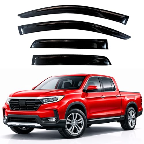 Image of KPY Rain Guards Fit for 2017-2026 Honda Ridgeline, Out-Channel Window Visors Vent Wind Deflectors 4PC, Truck Accessories for 17-26 Ridgeline