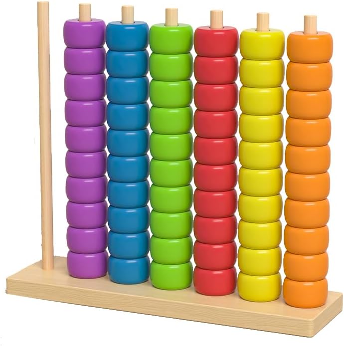 JUDUNA Color Matching Stacking Puzzle Game, 2026 New Wooden Color Match Challenge Game Fast Color Stack Challenge Ring, Tabletop Brain Teaser for Family Fun (Color#A)