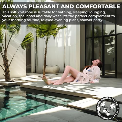 Evil Eye Kimono Handmade Hooded Boho Beachwear Cover Up Robe Kimono Bathrobe Cotton Cardigan For Spa, Gym, Pool, Beach4