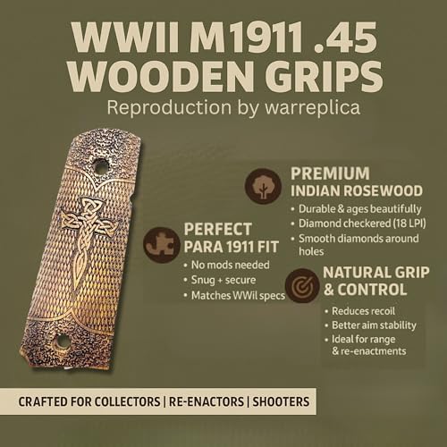 Réplique Pistolet M1911 de la Seconde Guerre Mondiale avec poignée bois - 7