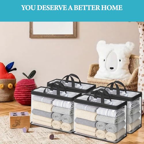 Sac de rangement transparent pull et couette pour optimiser vos placards - 7