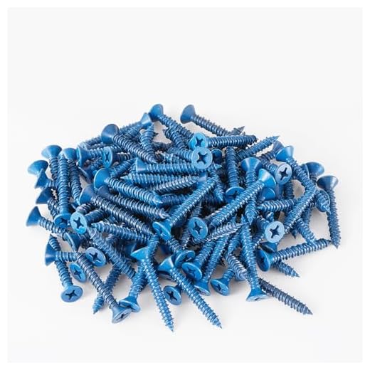 GOHODOMINO Blue Flat-Head Phillips Concrete Screw Anchor, 1/4"×1-1/4", 100 Pieces, for Anchoring to Masonry, Block or Brick