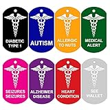 CNATTAGS 2 Medical Alert ID Tags | Personalized Front and Back | Medical Alert | Medical Pet Tag Dog Tag (Red)