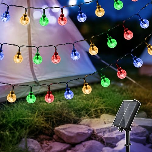 Hopexy Solar Lichterkette Aussen 10m 100 LED IP65 Wasserdicht 8 Modi Solarlichterkette Außen Wetterfest Solarlampen für Balkon Garten Terrasse Pavillon Camping Bunt
