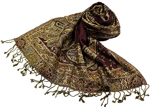 Étole viscose motif cachemire ajouré argenté SHANKARA N9 élégante