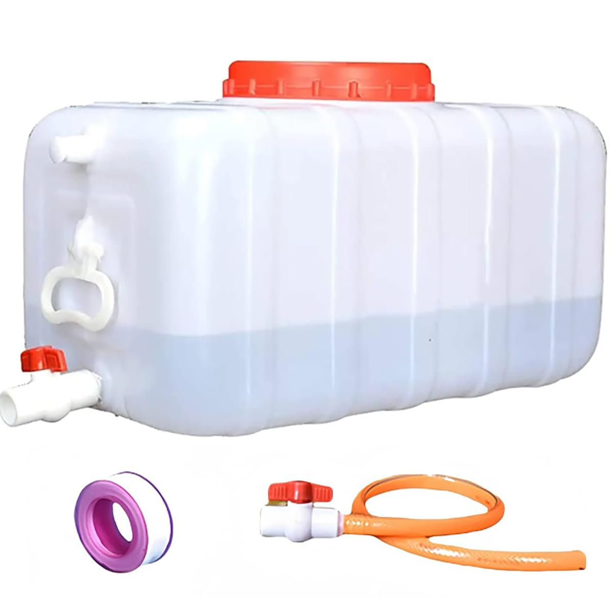 LHYJT Water tank Water tank 50 gallon plastic water storage tank large water container with tap for Travel Hiking RV Emergency(Size:200L)