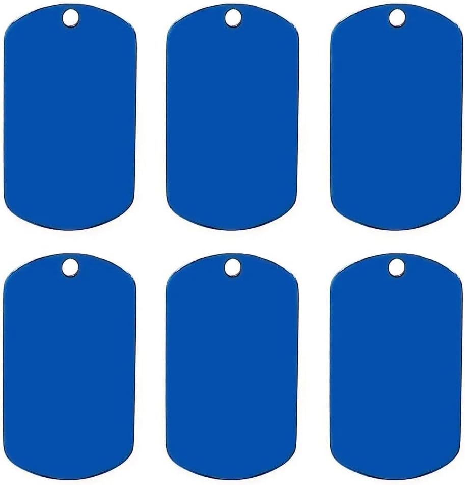 100 PCS Engravable Pet Name Name Plate Pendant Keychain Personalized Anti-Lost Label Name Plate Blank Stainless Steel Tactical Tag Dog Cat ID Tag,Silver,L-50x29mm