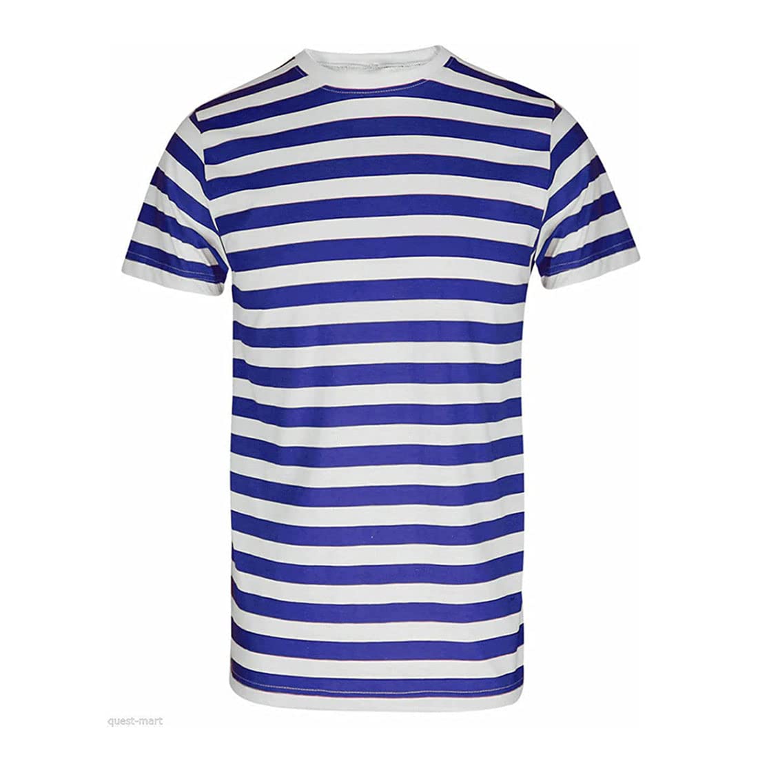 Zeetaq Unisex Kids Blue & White Children’s Kids Striped T-Shirt Casual Summer Top Age 3-13 Years (, 13 Years)