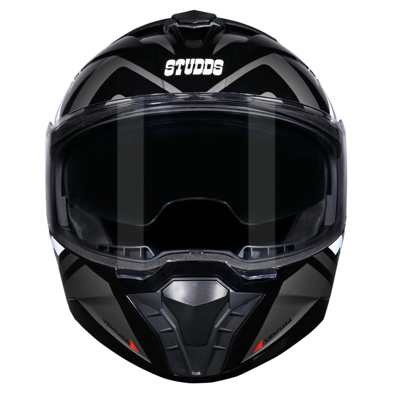 Image of Studds Trooper D3 Flip-up ISI and DOT Certified Helmet with Dual Visor (Black & White - L)