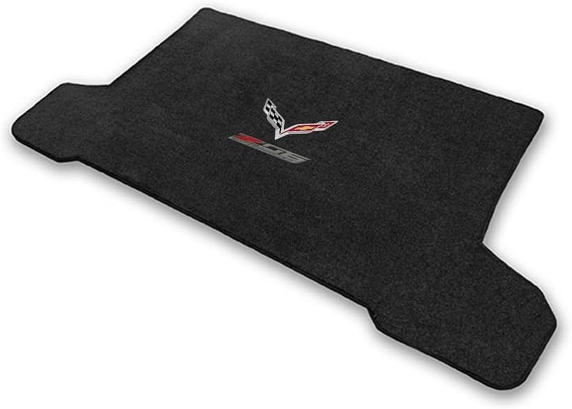 Lloyd Mats C7 Corvette Z06 w/ Crossed Flags Coupe Cargo Mats - Lloyds Mats: Z06: Z06, Black Jet 127