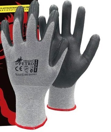 Reis Petro9 Dragon Protective Gloves, Grey-White-Grey, 9 Size, Pack of 12 - Image 3