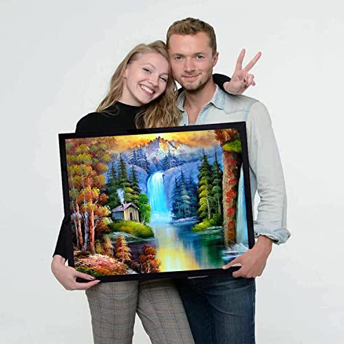 4 Pack Cross Stitch Kits - Stamped Cross Stitch Kits For Beginners Adults Four Seasons Waterfall Landscape Cross Stitch Kits For Adults 11Ct Diy Embroidery Needlepoint Kits Home Decor 12X16Inch #TOP4