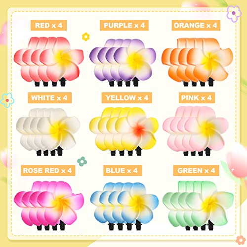 36 piezas de clips para cabello hawaianos con flores tropicales miniatura 3
