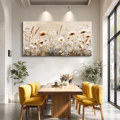 XIGUANGART Floral Wall Art, Large Wall Art, Flower Pictures Wall Decor, Elegant Meadow Wildflowers Art Prints, Nature Aesthetic Paintings for Living Room Bedroom Bathroom Kitchen Farmhouse 20"x40" by XIGUANGART - Used condition - Image 9
