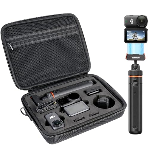 PellKing Selfie Stick & Carrying Case 2 in 1 Kit for DJI Osmo Nano 16.14in Selfie Stick Tripod with Magnetic Quick Release Mount Portable Hard Case Vlog & Travel Essential for DJI Osmo Nano