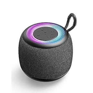 (Upgraded) LENRUE F62 Small Portable Bluetooth Speaker with IPX5 Waterproof, Bluetooth 5.3, RGB Lights, Stereo Sound & Bass, Lightweight Travel Speaker for Car Bicycle Bag and More Outdoor