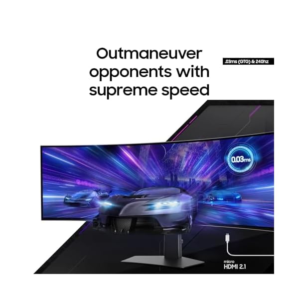 Samsung 49" Odyssey OLED G9 (G95SC) Series Curved Smart Gaming Monitor, 240Hz, 0.03ms, AMD Freestyle Premium Pro, G-Sync Compatible, Dual QHD, Neo Quantum Processor Pro, LS49CG954SNXZA, 2023 - Image 6